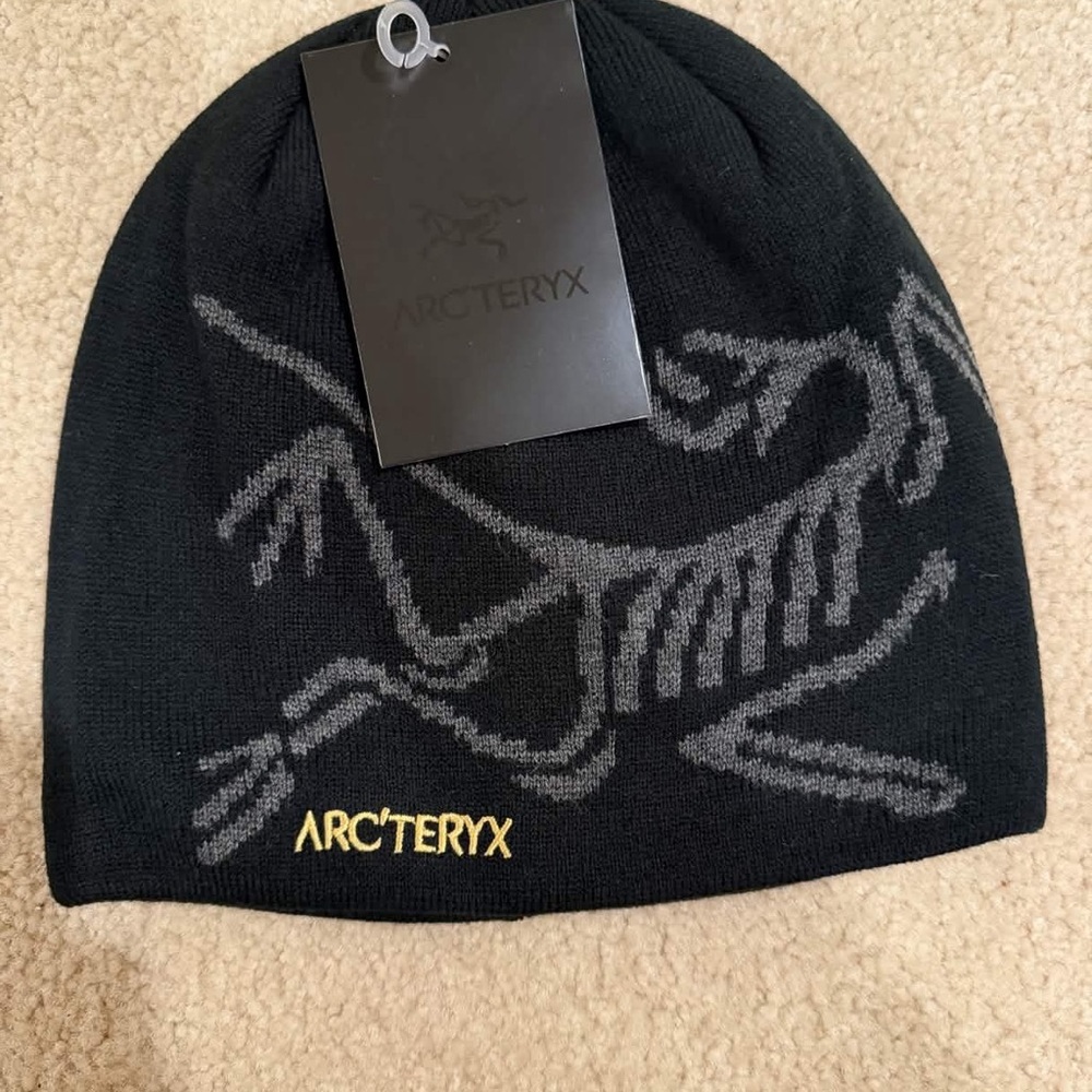 Arc'teryx Black and Gray Skull Beanie